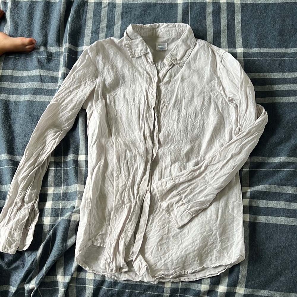 Sigrid Olsen Cream Button Down Shirt